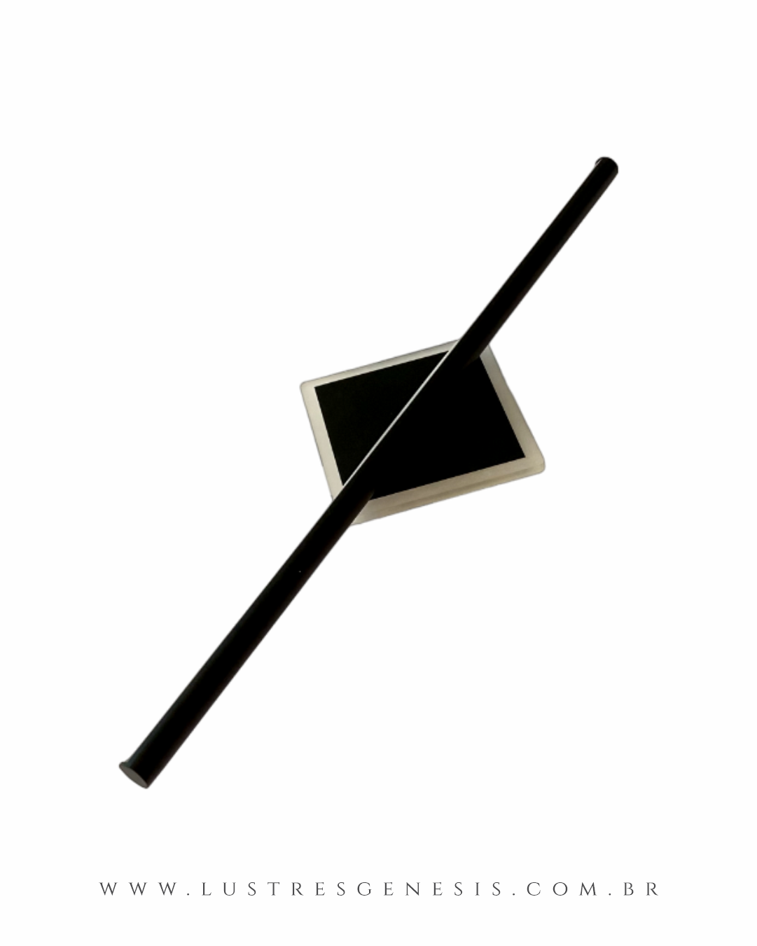 Arandela Moderna Fit Linear Slim Preto 60cm com base quadrada de LED Lustres Gênesis loja online de Lustres e Iluminação Decorativa